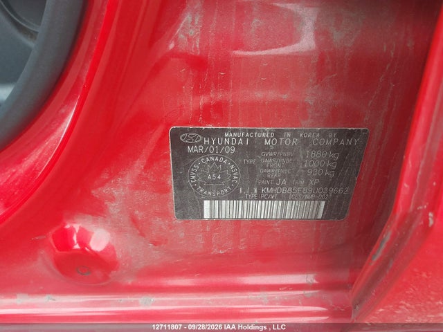 12711807 :رقم المزاد ، KMHDB85E89U039662 vin ، 2009 Hyundai Elantra Touring L/l W/preferred Pkg مزاد بيع