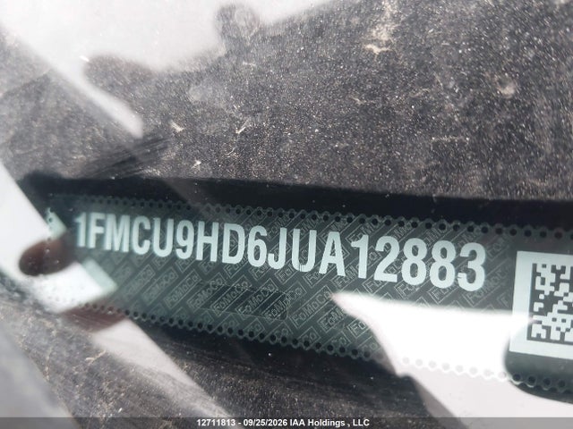 12711813 :رقم المزاد ، 1FMCU9HD6JUA12883 vin ، 2018 Ford Escape Sel مزاد بيع