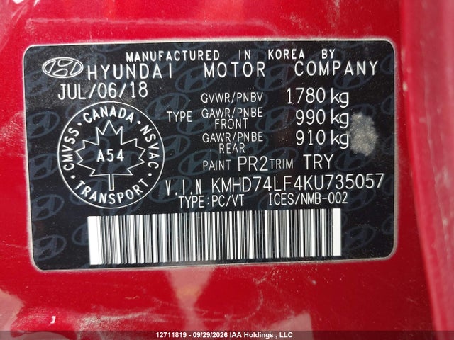 Hyundai Elantra Essential 2019 KMHD74LF4KU735057 Image 18