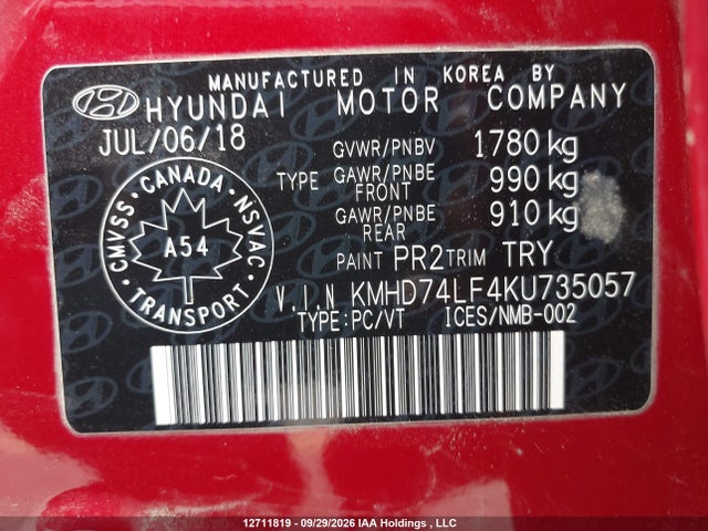 Hyundai Elantra Essential 2019 KMHD74LF4KU735057 Image 9