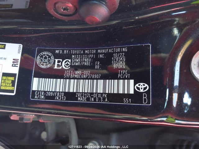 Toyota Corolla Le/xle 2022 5YFBPMBE6NP378907 Image 9