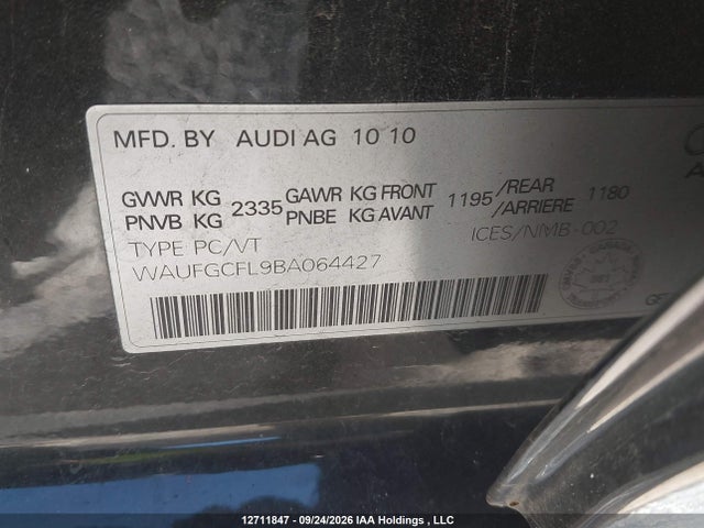 Продажа на аукционе авто 2011 Audi S4, vin: WAUFGCFL9BA064427, номер лота: 12711847