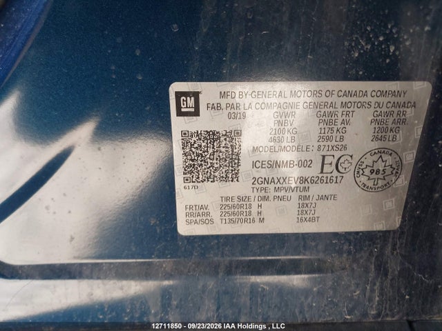 Chevrolet Equinox Premier 2019 2GNAXXEV8K6261617 Image 9
