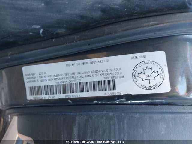 Продаж на аукціоні авто 2008 Subaru Outback, vin: 4S4BP61CX87330727, номер лоту: 12711870