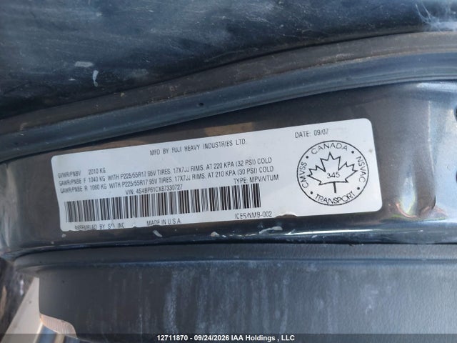 Продаж на аукціоні авто 2008 Subaru Outback, vin: 4S4BP61CX87330727, номер лоту: 12711870