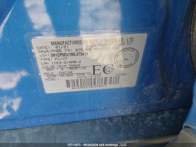 3N1CP5DV1ML473414 Nissan KICKS SR