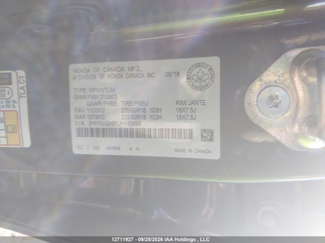 2HKRW2H91JH145895 Honda CR-V