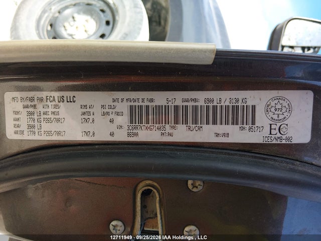 12711949 :رقم المزاد ، 3C6RR7KTXHG714035 vin ، 2017 Ram 1500 St مزاد بيع