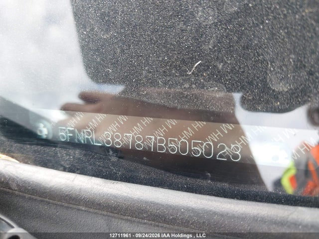 Aukcja sprzedaży 2007 Honda Odyssey Exl, vin: 5FNRL38787B505023, numer aukcji: 12711961