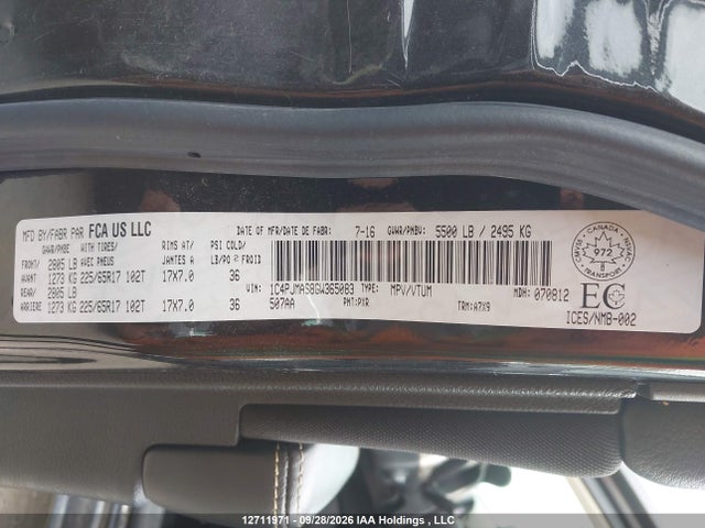 Продажа на аукционе авто 2016 Jeep Cherokee Sport, vin: 1C4PJMAS8GW365083, номер лота: 12711971