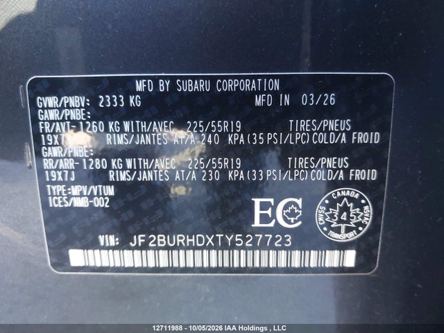 Subaru Outback Limited Xt 2026 JF2BURHDXTY527723 Image 19