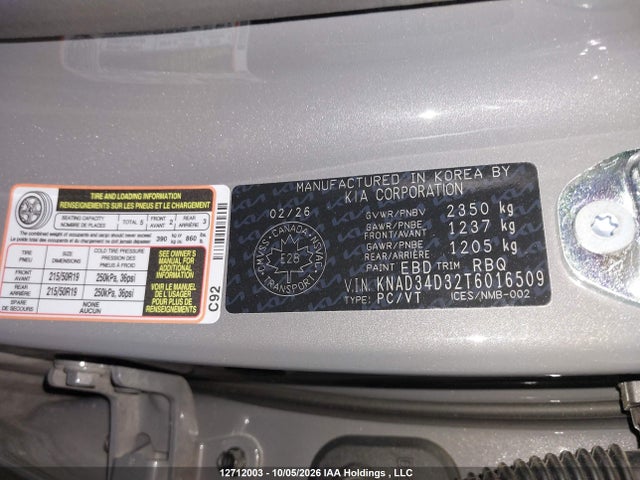 Продаж на аукціоні авто 2026 Kia Ev4 Wind Premium Fwd, vin: KNAD34D32T6016509, номер лоту: 12712003