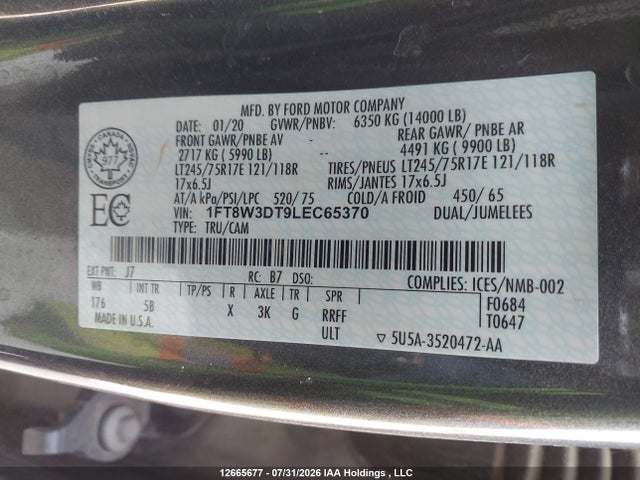 Ford F-350 Lariat 2020 1FT8W3DT9LEC65370 Image 21