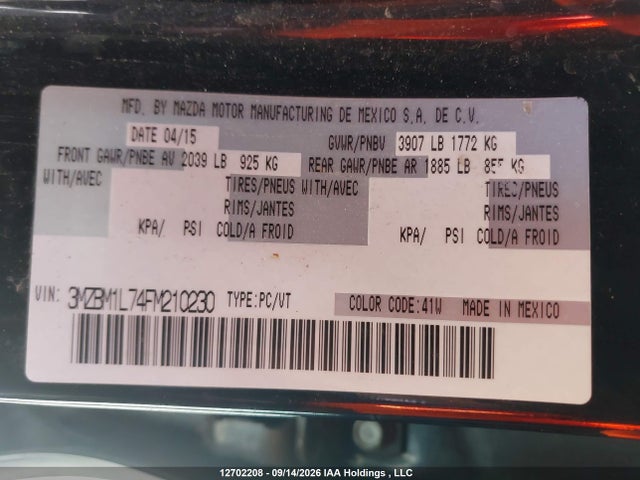 Mazda Mazda3 Gs 2015 3MZBM1L74FM210230 Image 18