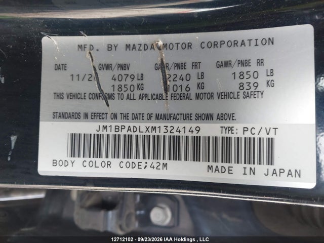 Продажа на аукционе авто 2021 Mazda 3 Premium, vin: JM1BPADLXM1324149, номер лота: 12712102