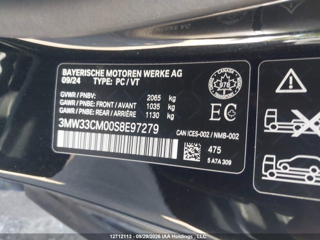 12712113 :رقم المزاد ، 3MW33CM00S8E97279 vin ، 2025 Bmw 230i Xdrive مزاد بيع