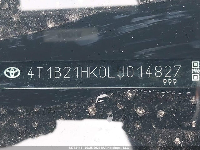 4T1B21HK0LU014827 Toyota Camry Xle/se