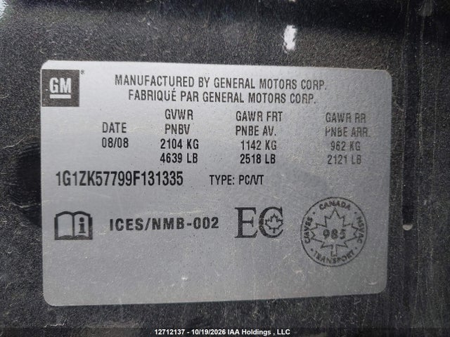 Продаж на аукціоні авто 2009 Chevrolet Malibu Ltz, vin: 1G1ZK57799F131335, номер лоту: 12712137