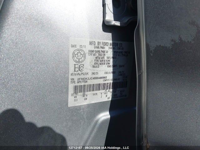 Aukcja sprzedaży 2011 Ford Edge Sel, vin: 2FMDK3JC4BBA86965, numer aukcji: 12712157