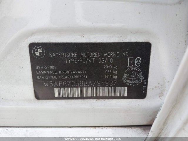 Aukcja sprzedaży 2011 Bmw 323 I, vin: WBAPG7C59BA794937, numer aukcji: 12712176