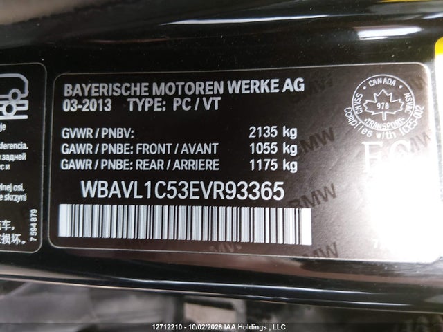 Продажа на аукционе авто 2014 Bmw X1 Xdrive28i, vin: WBAVL1C53EVR93365, номер лота: 12712210