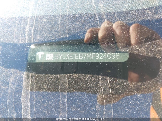 Tesla MODEL 3 2021 5YJ3E1EB7MF924098 Image 20