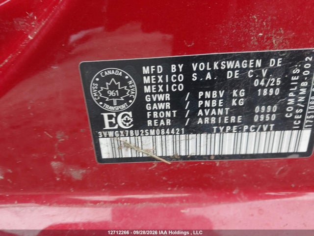 Aukcja sprzedaży 2025 Volkswagen Jetta Highline, vin: 3VWGX7BU2SM084421, numer aukcji: 12712266