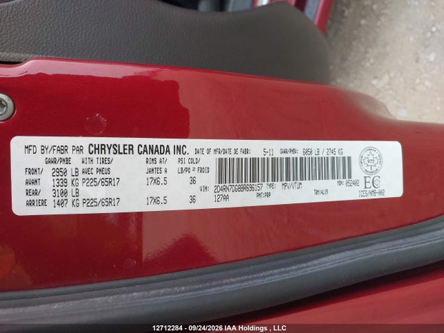 Aukcja sprzedaży 2011 Dodge Grand Caravan R/t, vin: 2D4RN7DG8BR696157, numer aukcji: 12712284