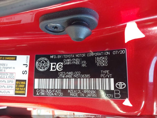 Toyota Corolla 2021 JTNK4MBE7M3108385 Image 18