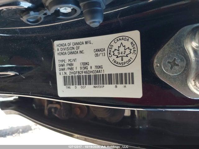 Aukcja sprzedaży 2013 Honda Civic Lx, vin: 2HGFB2F46DH034411, numer aukcji: 12712317