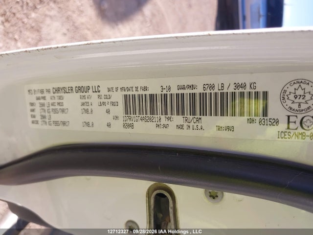 Aukcja sprzedaży 2010 Dodge Ram 1500, vin: 1D7RV1GT4AS202110, numer aukcji: 12712327