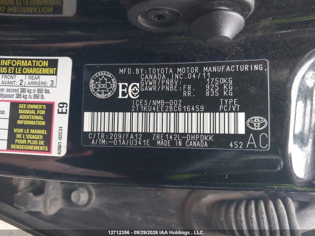 Aukcja sprzedaży 2011 Toyota Matrix, vin: 2T1KU4EE2BC616459, numer aukcji: 12712356