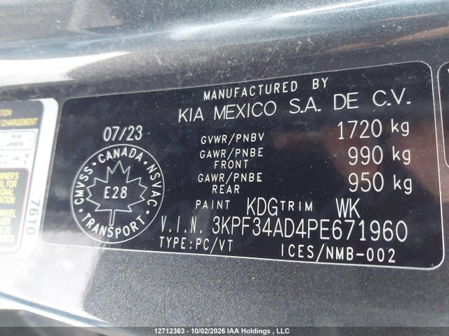 Aukcja sprzedaży 2023 Kia Forte Ex/ex+/ex Premium, vin: 3KPF34AD4PE671960, numer aukcji: 12712363