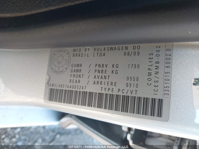 Продажа на аукционе авто 2010 Volkswagen Golf City 2.0l, vin: 9BWEL4BE7A4003247, номер лота: 12712371