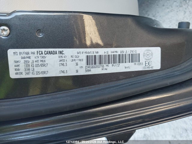 2016 Dodge Grand Caravan Se/sxt მანქანა იყიდება აუქციონზე, vin: 2C4RDGBG6GR337769, აუქციონის ნომერი: 12712384