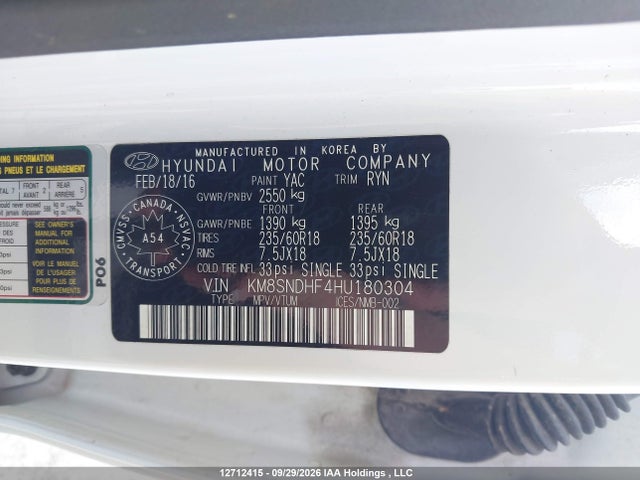 Продаж на аукціоні авто 2017 Hyundai Santa Fe Xl, vin: KM8SNDHF4HU180304, номер лоту: 12712415