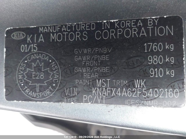Продаж на аукціоні авто 2015 Kia Forte, vin: KNAFX4A62F5402160, номер лоту: 12712419