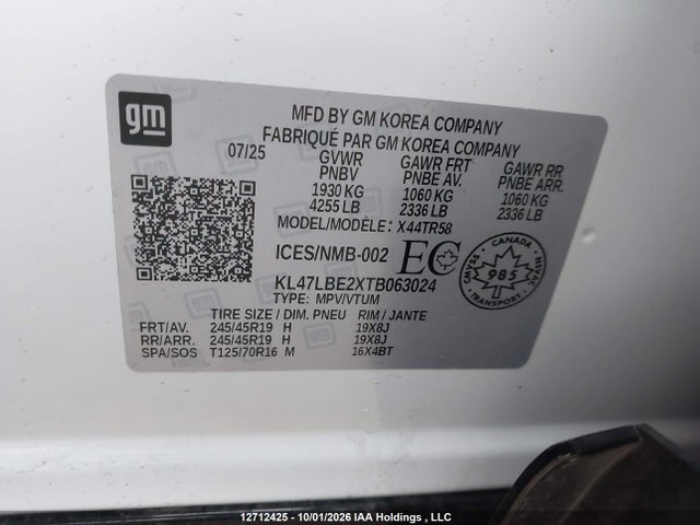 12712425 :رقم المزاد ، KL47LBE2XTB063024 vin ، 2026 Buick Envista Sport Touring مزاد بيع