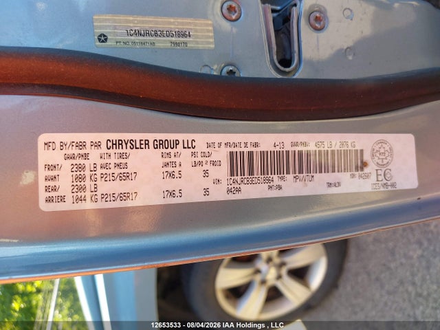Продаж на аукціоні авто 2014 Jeep Patriot Limited, vin: 1C4NJRCB3ED518964, номер лоту: 12653533