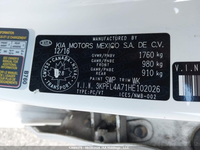 3KPFL4A71HE102026 KIA Forte Ex/ex Luxury/ex+/lx/lx+