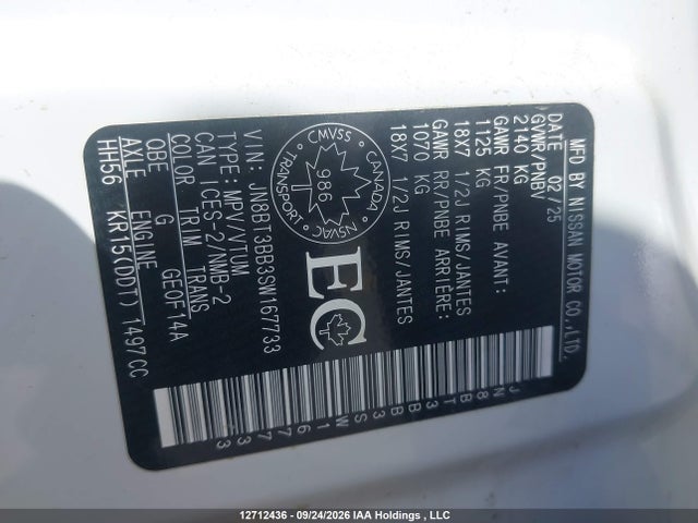 Продаж на аукціоні авто 2025 Nissan Rogue Sv/rock Creek, vin: JN8BT3BB3SW167733, номер лоту: 12712436