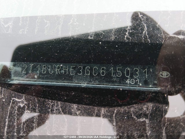 12712458 :رقم المزاد ، 2T1BURHE3GC615031 vin ، 2016 Toyota Corolla L/le/le Pls/prm/s/s Pls مزاد بيع