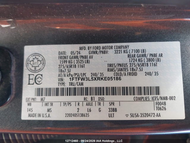 Ford F150 Xlt 2024 1FTFW3L5XRKE05186 Image 18