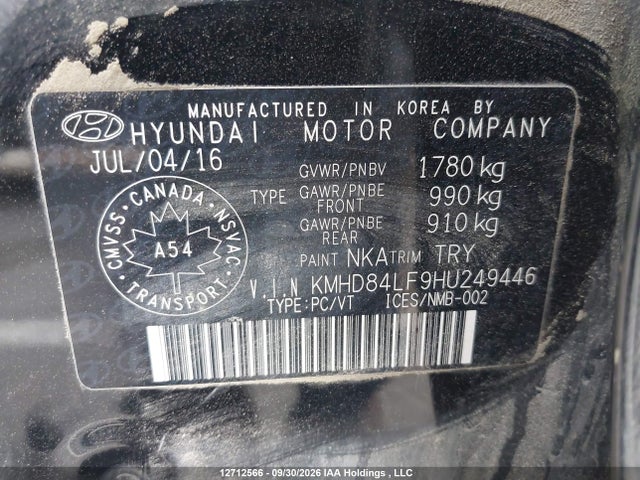 2017 Hyundai Elantra Gl მანქანა იყიდება აუქციონზე, vin: KMHD84LF9HU249446, აუქციონის ნომერი: 12712566
