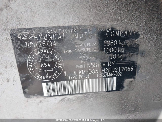 12712588 :رقم المزاد ، KMHD35LH2EU217066 vin ، 2014 Hyundai Elantra Gt Se مزاد بيع