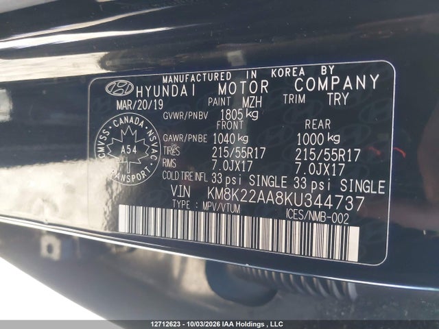 Hyundai Kona Sel 2019 KM8K22AA8KU344737 Image 9