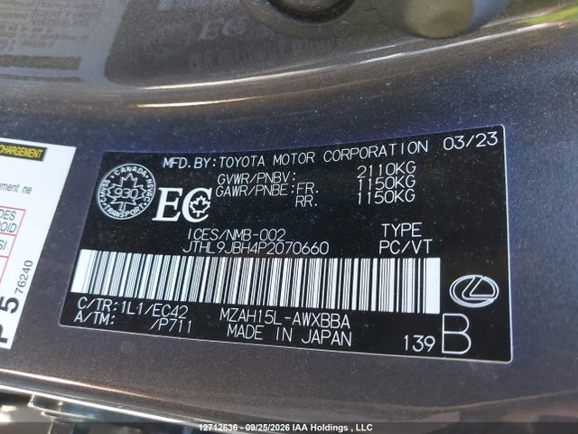 Lexus UX 250H 2023 JTHL9JBH4P2070660 Image 9