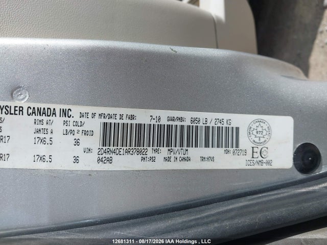 Aukcja sprzedaży 2010 Dodge Grand Caravan Se, vin: 2D4RN4DE1AR378022, numer aukcji: 12681311