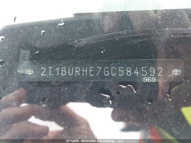 2T1BURHE7GC584592 Toyota Corolla L/le/le Pls/prm/s/s Pls