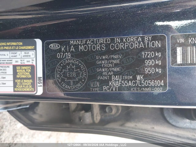 Продаж на аукціоні авто 2020 Kia Forte5 Ex, vin: KNAF55AC7L5056104, номер лоту: 12712664